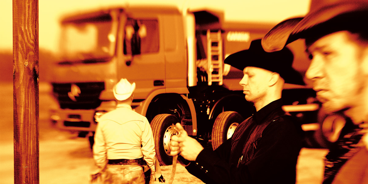 Imagekampagne, Motiv: 3 Cowboys. Euroleasing Used Trucks