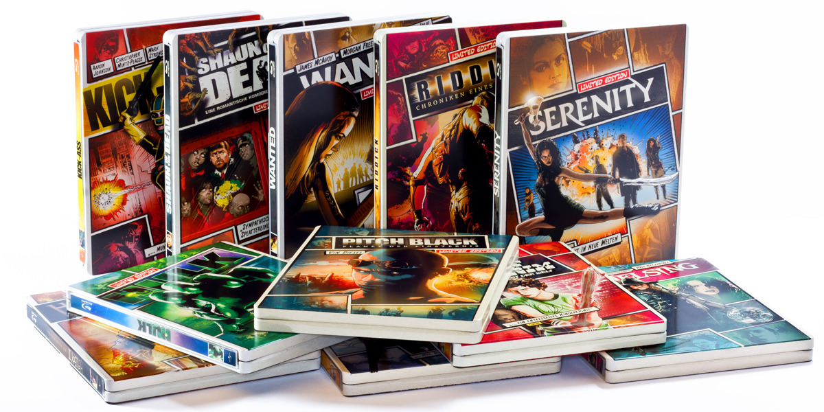 Steelbooks in einer Comic-Edition für Universal Pictures Germany.