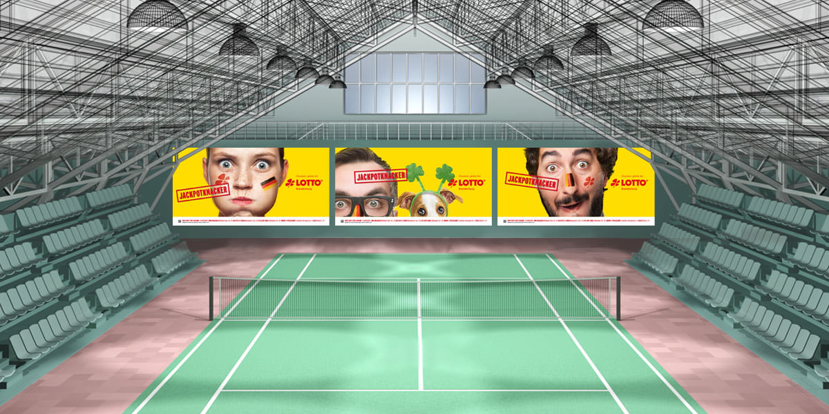 Banner "Jackpottknacker" | alle Motive in Tennishalle