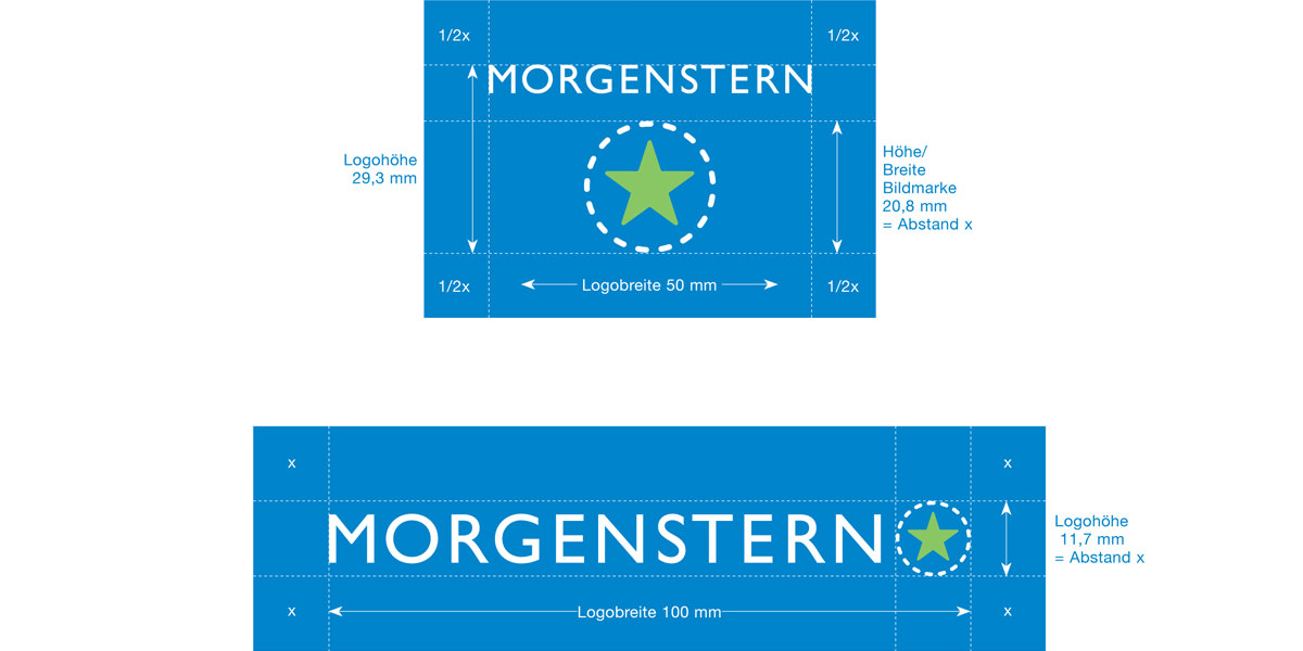 Logo der Firma Morgenstern, Logoschutzraum